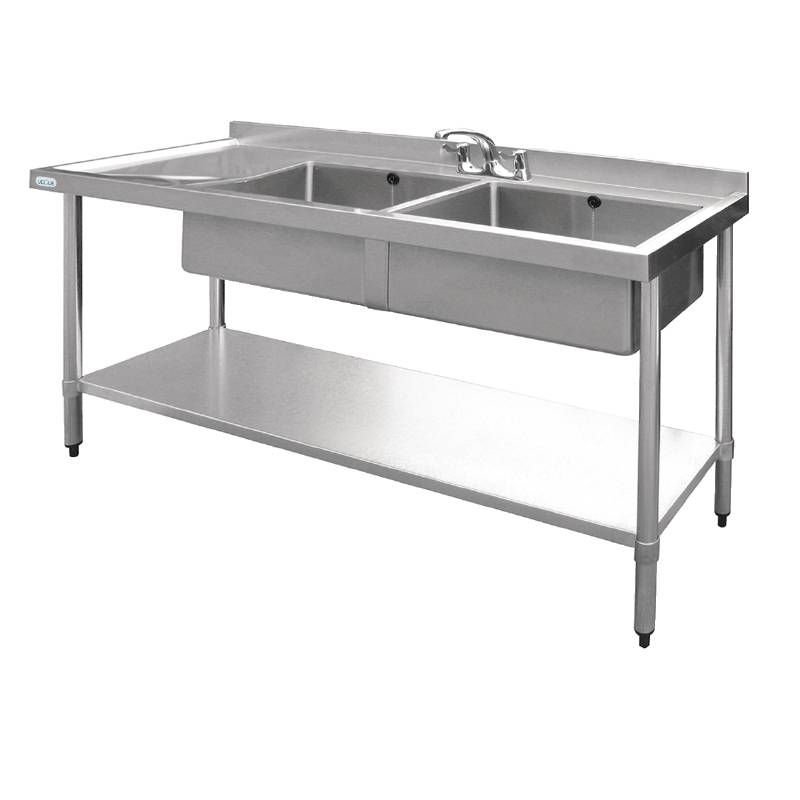 Vogue Spoeltafel RVS 2 bakken rechts 150 x 60 x 90 cm