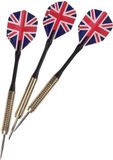 SANDY Dartpijlen - 3x stuks - pijltjes met Engelse / Britse vlag flights - 16 gram