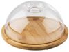Famanu – Fromage rond en bamboe avec cloche Ø20,5 cm, plateau de service avec housse – Naturel