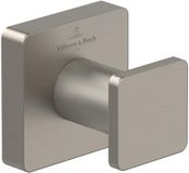 Villeroy & Boch Elements - Striking handdoekhaak, handdoekhouder voor wandmontage, messing wandhaak accessoires, badkamerhaak vierkant, 45 x 44 x 45 mm, geborsteld nikkel mat