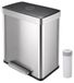 Poubelle, 2 pièces de 30 litres, acier inoxydable, couvercle à fermeture douce, avec pédale, couleur argent