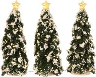 Luville Snowy Conifer with lights battery operated 3 pieces