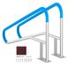 Latios Barre de piscine - Support d'entrée - 2 Pièces - Inox - Avec plaque de pied - 1395 x 810 x 100 mm - Avec housse de poignée - Pour piscine et spa