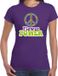 Bellatio Decorations Shoppartners Bv Jaren 60 Flower Power verkleed shirt paars met groene en paarse letters dames - Sixties/ jaren 60 kleding XL