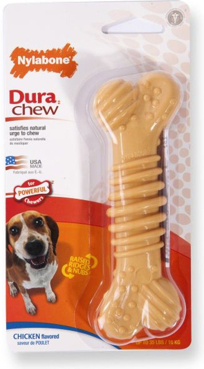 Nylabone Durable Chew Plus Chicken - Tot 16 Kg - Medium - 1 St