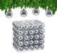 Relaxdays Kerstballen set van 100 - Ø 6 cm - glanzend - kunststof - zilver