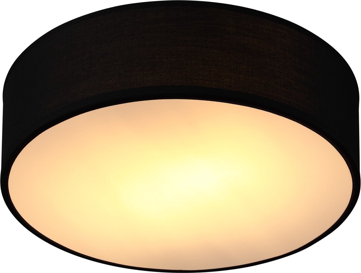 Monzana Plafondlamp 40W Rond 30cm Stof 1 Fitting E27 Modern Plafonnière Zwart