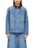 Overshirt s.Oliver Blouse Lange Mouw Katoen Blauw Regular Fit Vrouwen Maat 40