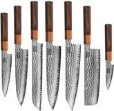 Shinrai Knives Japan Shinrai Knives Kigami Exclusive Damascus 7-delige Messenset