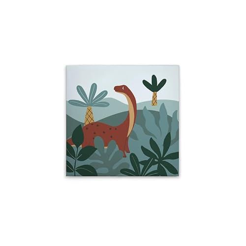 A.S. Création Canvasfoto dinosaurus - wandafbeelding in blauw, bruin - 60 x 60 cm - DD129442