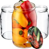KADAX Weckpotten, 900 ml, 8 stuks, Glas, Transparant
