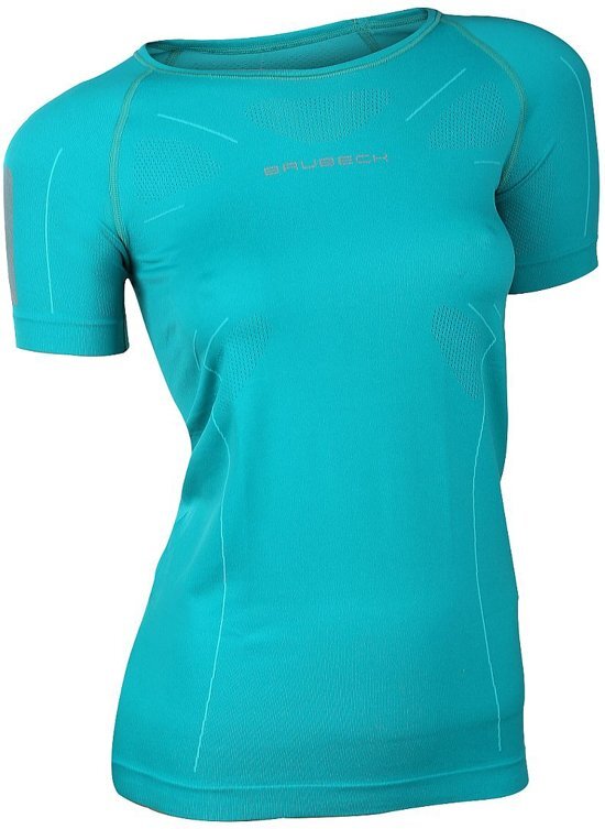 Brubeck Athletic Seamless - Hardloopshirt - Sportshirt - Dames - Maat S - Azuurgroen