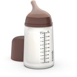 Suavinex Zero Zero Anti-Koliek Fles - Medium Flow - 270ml - Bruin donker