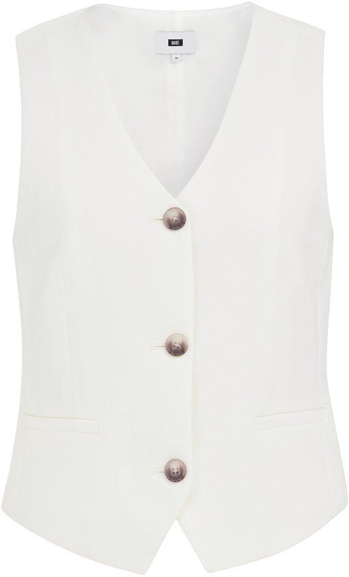 WE Fashion Dames Regular Fit Gilet Off-white