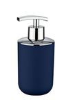 WENKO Zeepdispenser Brasil, navulbaar zeepdispenser voor badkamer en keuken, van onbreekbaar kunststof, BPA-vrij, inhoud: 320 ml, 7,3 x 16,5 x 9 cm, donkerblauw