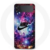 Samsung Galaxy Z Flip4 Nike Logo Noir Stylé Rose Vif Bleu