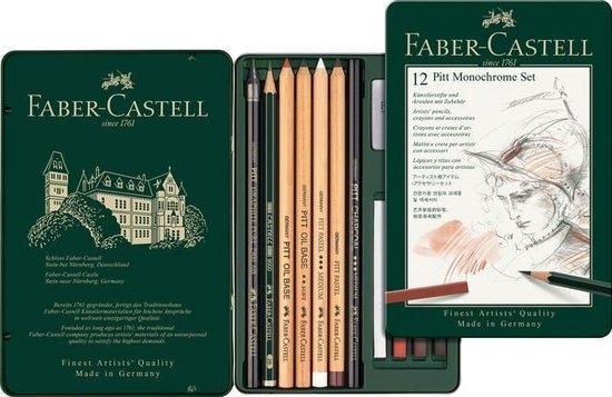 Faber-Castell Faber Castell potlood Pitt Monochrome 12-delig etui