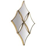 DRW Wandspiegel met ruiten van metaal in goud, 6 x 54 x 89 cm
