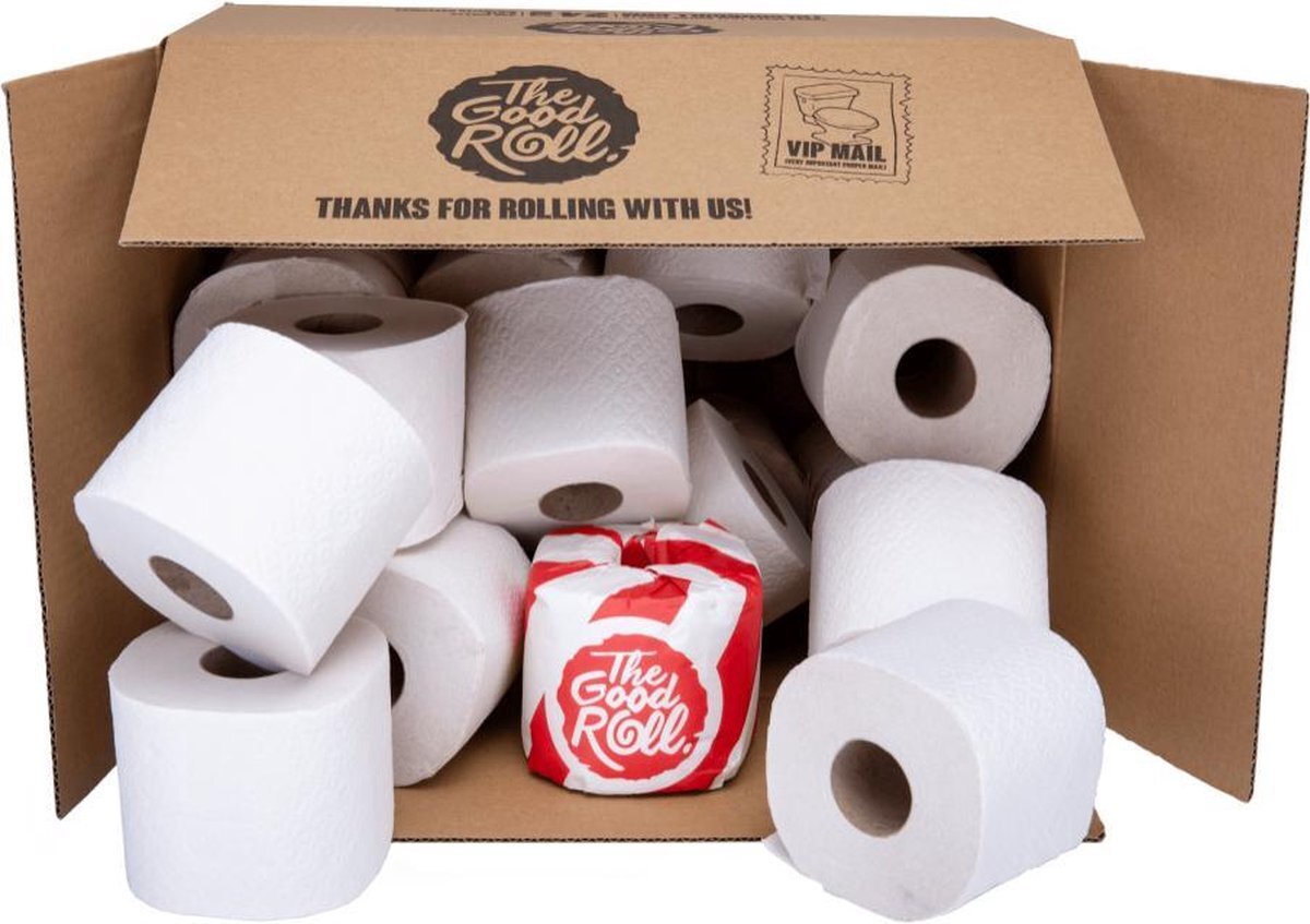 The Good Roll Toiletpapier 24rl 250!vel 3-laags tissue - super zacht, zonder chloor, kleur- en geurstoffen - The Wrapless Choice - 24 rollen