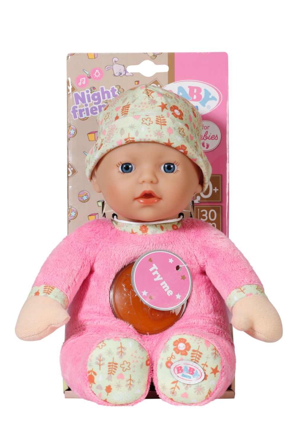 Zapf BABY born Nachtvriendjes Babypop - 30 cm - Multikleur