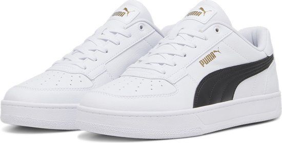 PUMA Caven 2.0 Unisex Sneakers - PUMA White-PUMA Black-Gold - Size 39