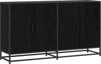 vidaXL Dressoir Zwart Eiken 134 x 35 x 76 cm