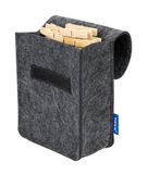Wasl.b.eutel Mod. Valet met 50 duurzame wasknijpers van bamboe praktische opslag grijs gerecycled vilt 16x21x7,5 cm