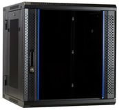 DSIT 12U wandkast (kantelbaar) met glazen deuren geperforeerde zijwanden 600x600x635mm (BxDxH)