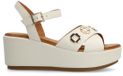 Manfield - Femme - Compensées en cuir blanc - Taille 41