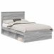 vidaXL Bedframe Grijs Sonoma 120 x 190 cm Bewerkt Hout