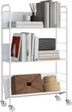 Homcom Boekenkast - Metaal, Kunststof - 69L x 26B x 108H cm - Wit