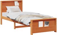 vidaXL Bedframe, wasbruin, 100 x 200 cm, massief grenenhout