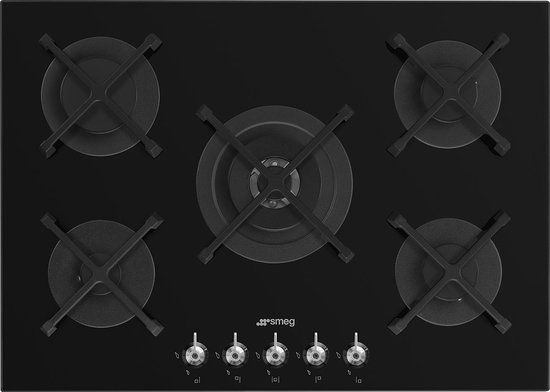Smeg Classic PV375N - 72 cm Gas Cooktop - Black - 5 Zones