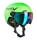 Black Crevice Leogang Vizierhelm voor kinderen, neongroen, 48-52 cm