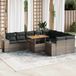 Maison Exclusive - Ensemble de jardin avec coussins, 10 pièces, gris, avec résine tressée et cadre en bois d'acacia