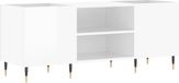 vidaXL Meuble de rangement 121x38x48 cm bois d'ingénierie blanc laqué