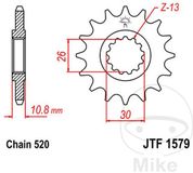 JT Sprockets JTF1579.17 17T Staal Voorwiel
