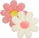 Unyqoos® Set de 2 coussins en forme de fleur pour utilisation sur chaise et au sol – Design doux en peluche en rose et blanc