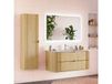 Mila Ensemble meuble simple vasque encastrée 120cm et colonne Bois