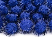 Pompons scintillants, bleu royal (1 sachet de 20 pièces)