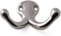 Merkloos Luxe Kapstokhaken/Jashaken - Messing Verchroomd - Dubbele Haak - 3,8 x 7,4 cm