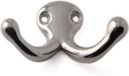 Merkloos Luxe Kapstokhaken/Jashaken - Messing Verchroomd - Dubbele Haak - 3,8 x 7,4 cm