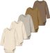 NAME IT - NBNBODY 5P LS SOLID RIB NOOS - Baby - Bodies - Coca Mocha - Maat 74 - Katoen - Set van 5