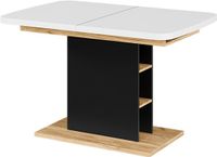 Vicco Eettafel Fenaro, Wit/Goudkleurig Eiken, 120-160 x 80 cm