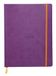 RHODIA 117510C - Cahier Souple Violet - 19 x 25 cm - Ligné - 160 pages - Papier Ivoire Clairefontaine 90 g/m² - Marque-page, Fermeture Élastique - Couverture en Similicuir - Collection Rhodiarama