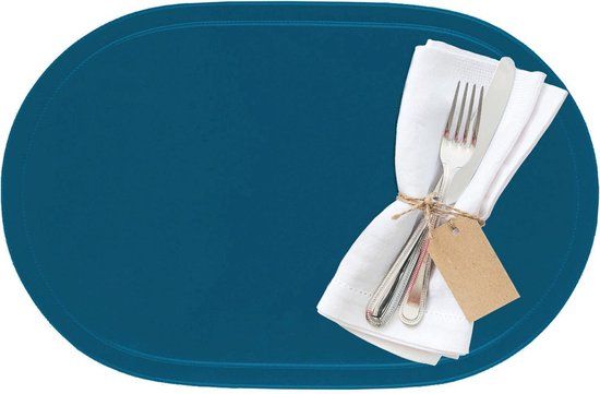 Westmark Set van 4 placemats, 45,5 x 29 cm, vinyl, blauw/donkerblauw, Saleen-collectie: Fun