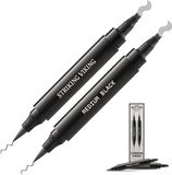 Striking Viking Stylo de remplissage pour barbe pour hommes - Noir moyen - 2-pack