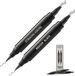 Striking Viking Stylo de remplissage pour barbe pour hommes - Noir moyen - 2-pack