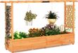 COSTWAY jardinière surélevée avec treillis et housse, jardinière avec aide à la croissance, bois, 200x44x114cm, orange