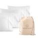 Good Sleep Bedding 1000 draadtelling 100% Egyptische kussenslopen, lange nietjes 100% katoen, satijnen weefsel 4-delig Queen/Standaard wit